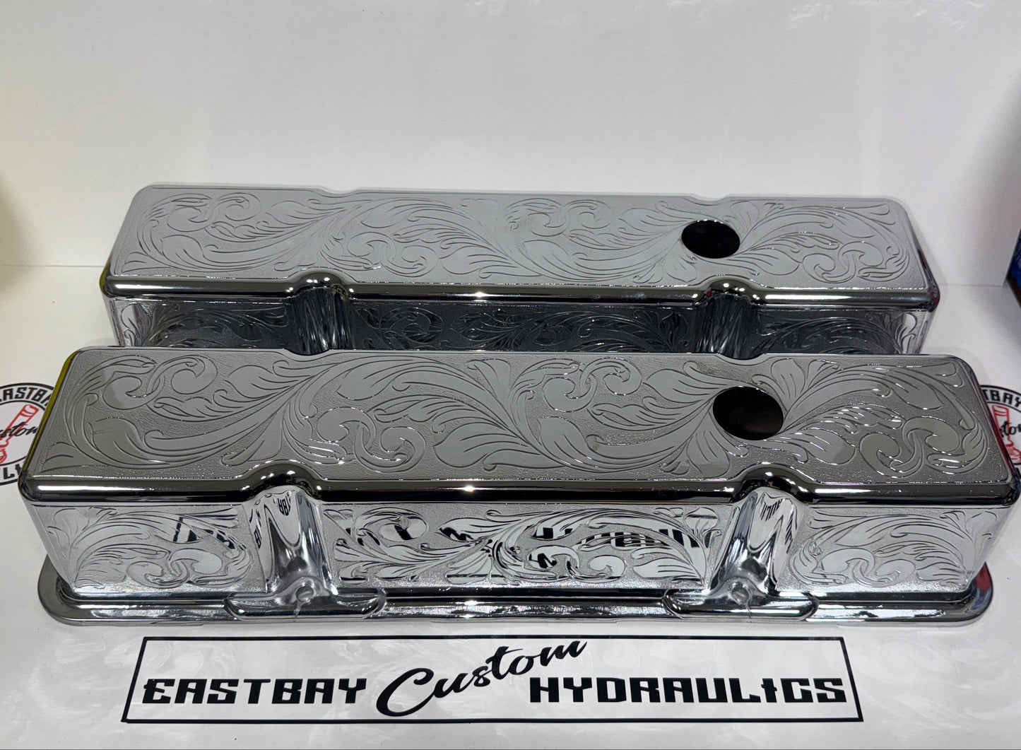 Chrome & Engraved Engine Valve Covers GM