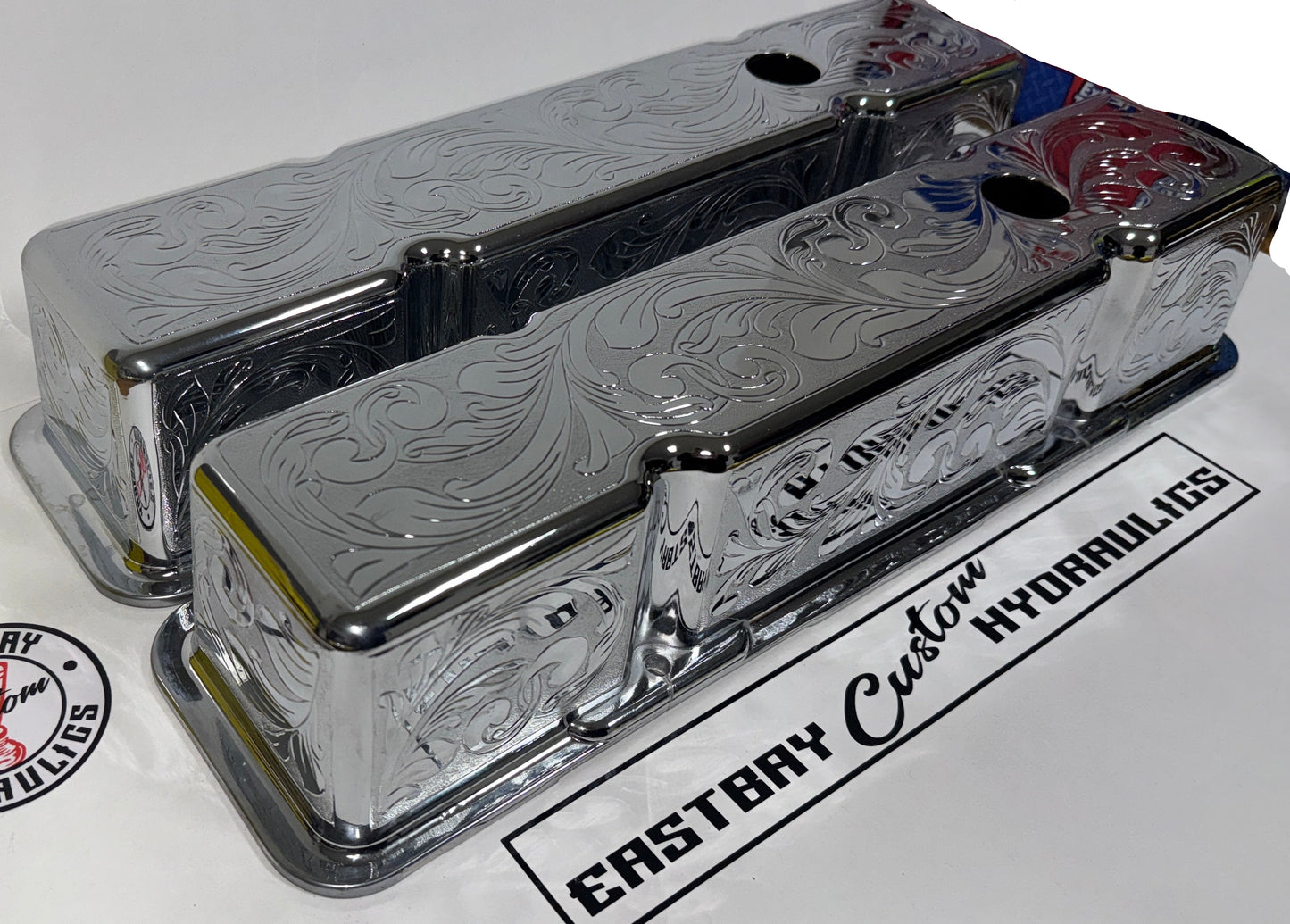 Chrome & Engraved Engine Valve Covers GM