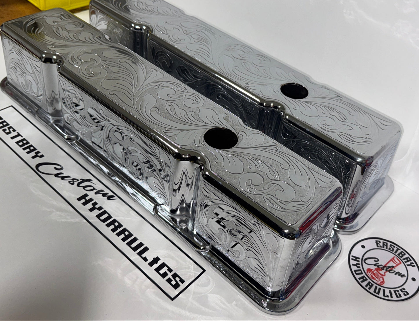 Chrome & Engraved Engine Valve Covers GM