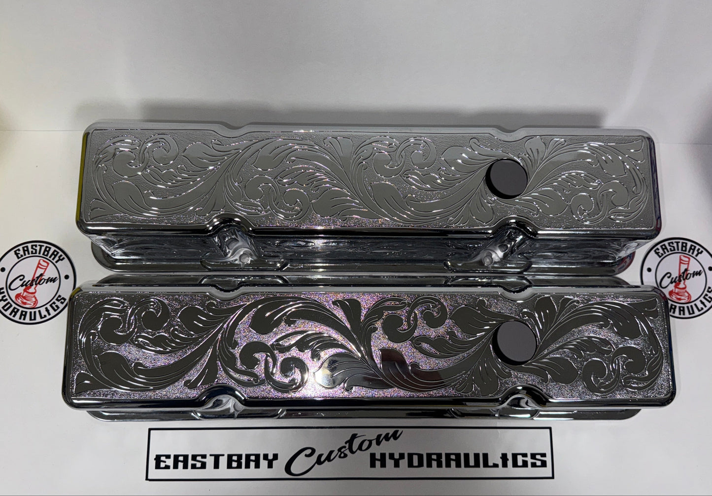 Chrome & Engraved Engine Valve Covers GM